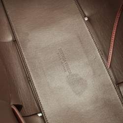 Pre Owned Bottega Veneta Dark Brown Intreccio Leather Medium Arco Tote