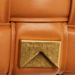 Pre Owned Bottega Veneta Brown Intreccio Leather Padded Cassette Chain Bag