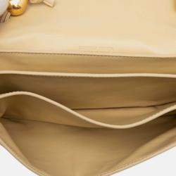 Pre Owned Bottega Veneta Beige Brown Nappa Intrecciato Trio Pouch On Strap