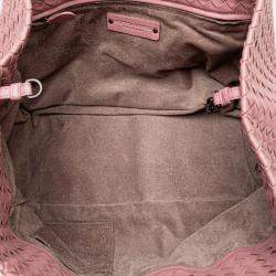Pre Owned Bottega Veneta Pink Medium Nappa Intrecciato Cesta Tote