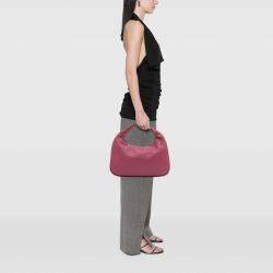 Pre Owned Bottega Veneta Pink Small Nappa Intrecciato Veneta Hobo