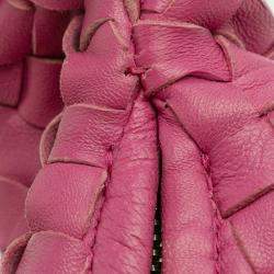 Pre Owned Bottega Veneta Pink Small Nappa Intrecciato Veneta Hobo