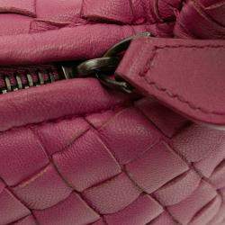 Pre Owned Bottega Veneta Pink Small Nappa Intrecciato Veneta Hobo