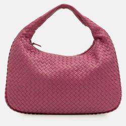 Pre Owned Bottega Veneta Pink Small Nappa Intrecciato Veneta Hobo