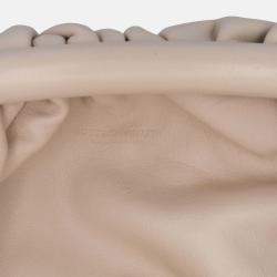 Pre Owned Bottega Veneta White Lambskin The Mini Pouch Crossbody