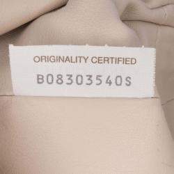 Pre Owned Bottega Veneta White Lambskin The Mini Pouch Crossbody