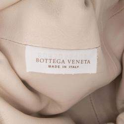 Pre Owned Bottega Veneta White Lambskin The Mini Pouch Crossbody