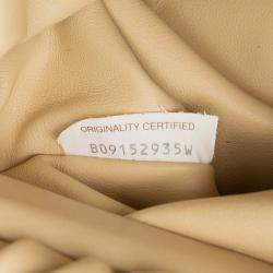 Pre Owned Bottega Veneta Beige Brown Lambskin Chain Pouch