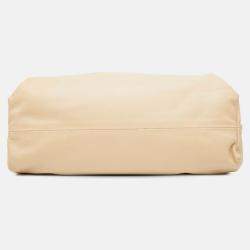 Pre Owned Bottega Veneta Beige Brown Lambskin Chain Pouch