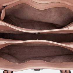 Pre Owned Bottega Veneta Pink Small Nappa Intrecciato Roma Satchel