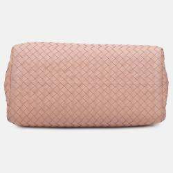 Pre Owned Bottega Veneta Pink Small Nappa Intrecciato Roma Satchel