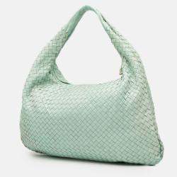 Pre Owned Bottega Veneta Green Medium Nappa Intrecciato Veneta Hobo