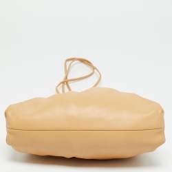 Pre Owned Bottega Veneta Beige Leather The Mini Pouch Bag