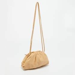 Pre Owned Bottega Veneta Beige Leather The Mini Pouch Bag