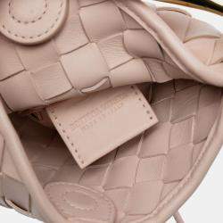 Pre Owned Bottega Veneta Pink Baby Lambskin Intrecciato Sardine