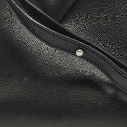 Pre Owned Bottega Veneta The Point Small Black Leather Crossbody Bag