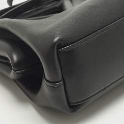 Pre Owned Bottega Veneta The Point Small Black Leather Crossbody Bag