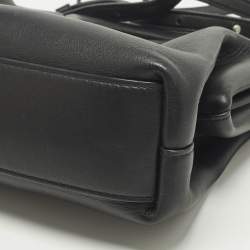 Pre Owned Bottega Veneta The Point Small Black Leather Crossbody Bag