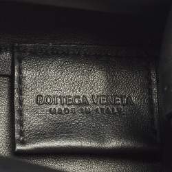 Pre Owned Bottega Veneta The Point Small Black Leather Crossbody Bag