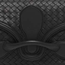 Pre Owned Bottega Veneta Rialto Black Intrecciato Leather Shoulder Bag