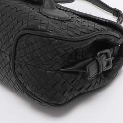 Pre Owned Bottega Veneta Rialto Black Intrecciato Leather Shoulder Bag