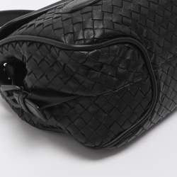 Pre Owned Bottega Veneta Rialto Black Intrecciato Leather Shoulder Bag