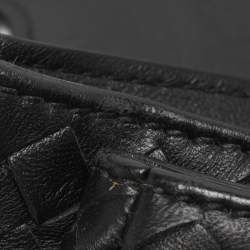 Pre Owned Bottega Veneta Rialto Black Intrecciato Leather Shoulder Bag