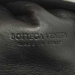 Pre Owned Bottega Veneta Classic The Pouch Black Intrecciato Leather Clutch
