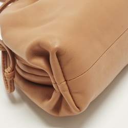 Pre Owned Bottega Veneta The Pouch Mini Brown Leather Clutch Bag