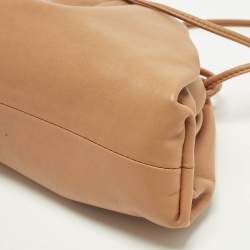 Pre Owned Bottega Veneta The Pouch Mini Brown Leather Clutch Bag