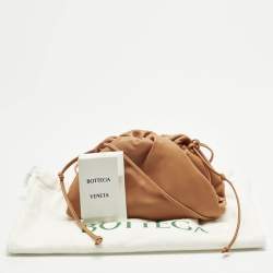 Pre Owned Bottega Veneta The Pouch Mini Brown Leather Clutch Bag
