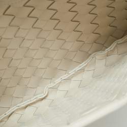 Pre Owned Bottega Veneta Sardine White Intrecciato Leather Hobo