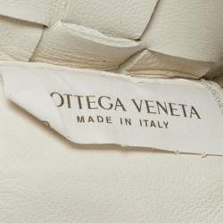 Pre Owned Bottega Veneta Sardine White Intrecciato Leather Hobo
