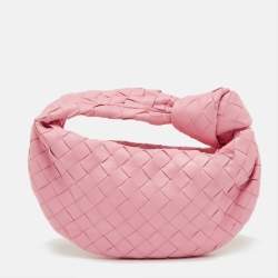 Pre Owned حقيبة بوتيغا فينيتا جودي من جلد إنتريشياتو وردي فاتح صغيرة مع عقدة