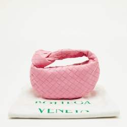 Pre Owned حقيبة بوتيغا فينيتا جودي من جلد إنتريشياتو وردي فاتح صغيرة مع عقدة