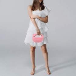 Pre Owned حقيبة بوتيغا فينيتا جودي من جلد إنتريشياتو وردي فاتح صغيرة مع عقدة