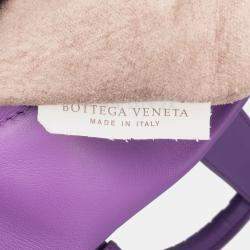 مملوكة مسبقًا Bottega Veneta Purple Leather Small Nappa Intrecciato Roma Satchel