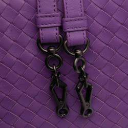 مملوكة مسبقًا Bottega Veneta Purple Leather Small Nappa Intrecciato Roma Satchel