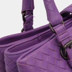 مملوكة مسبقًا Bottega Veneta Purple Leather Small Nappa Intrecciato Roma Satchel