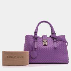 مملوكة مسبقًا Bottega Veneta Purple Leather Small Nappa Intrecciato Roma Satchel