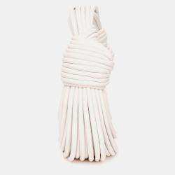 مملوكة مسبقًا Bottega Veneta White Double Knot Leather Top Handle