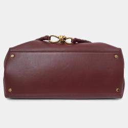 Pre Owned حقيبة بوتيغا فينيتا شياو شياو جلد عنابيه