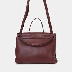 Pre Owned حقيبة بوتيغا فينيتا شياو شياو جلد عنابيه