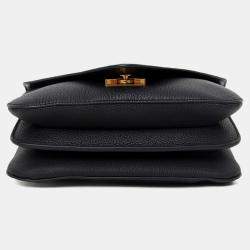 مملوكة مسبقًا Bottega Veneta Black Small Mount Leather Envelope Shoulder Bag