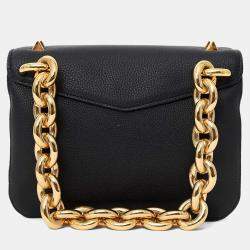 مملوكة مسبقًا Bottega Veneta Black Small Mount Leather Envelope Shoulder Bag