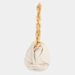 Pre Owned حقيبة بوتيغا فينيتا ذا تشاين بوكس جلد أبيض