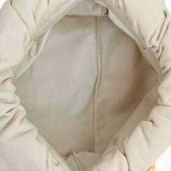 Pre Owned حقيبة بوتيغا فينيتا ذا تشاين بوكس جلد أبيض