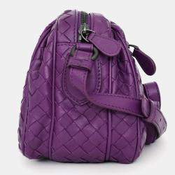 Pre Owned حقيبة كاميرا كروس بوتيغا فينيتا جلد أنترشياتو باللون البنفسجي