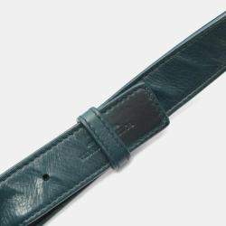 Pre Owned Bottega Veneta Padded Cassette Intrecciato Shoulder Bag In Green Leather