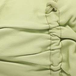Pre Owned Bottega Veneta Green Leather Satchel
